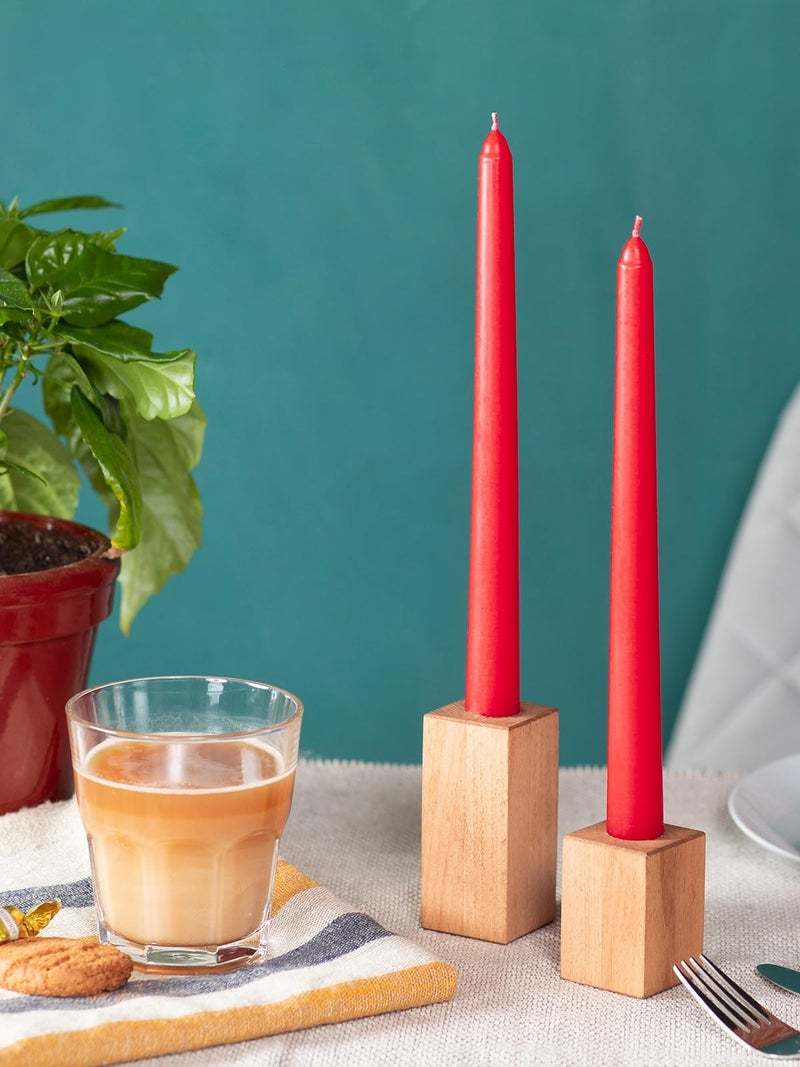 CANDWAX 12 inch Red Taper Candles Set of 12 - Dripless and Long Burning Red Candlesticks - Perfect as Christmas Candlesticks for Dinner or Holiday Home Decor - Christmas Candle Sticks - Image 5